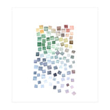 Watercolor Geometric Square Shapes Blue (Print Only) thumbnail