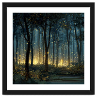 Enchanted Midnight Forest with Glowing Fireflies