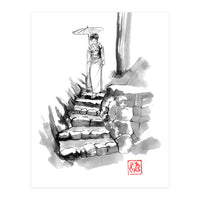 woman Descending Stairs (Print Only)