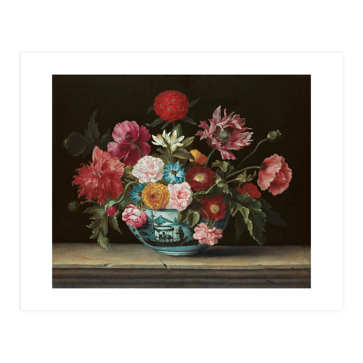 Jacques Linard (París (?), c. 1600-Paris, 1645). Chinese Bowl with Flowers (1640). Oil on canvas.... (Print Only)