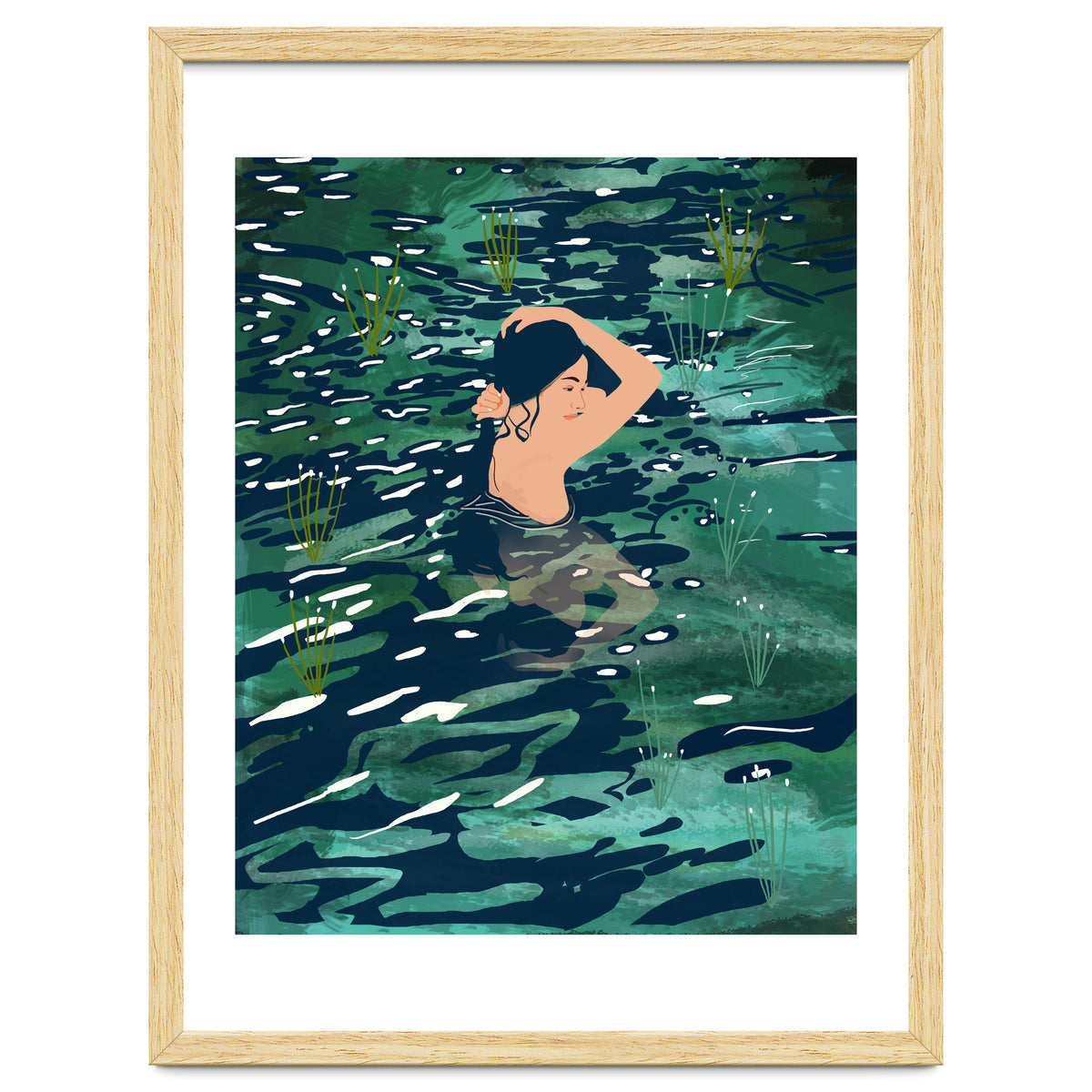 The Birth Of A Lake, Wild Nature Landscape Painting, Bohemian Woman Free Spirit