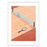 Tennis Court Art, Tennis Racket Illustration, Modern Sports Design thumbnail
