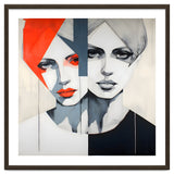 CHIC, Fashion in it's simplist form, two chic women head and shoulders portrait. thumbnail