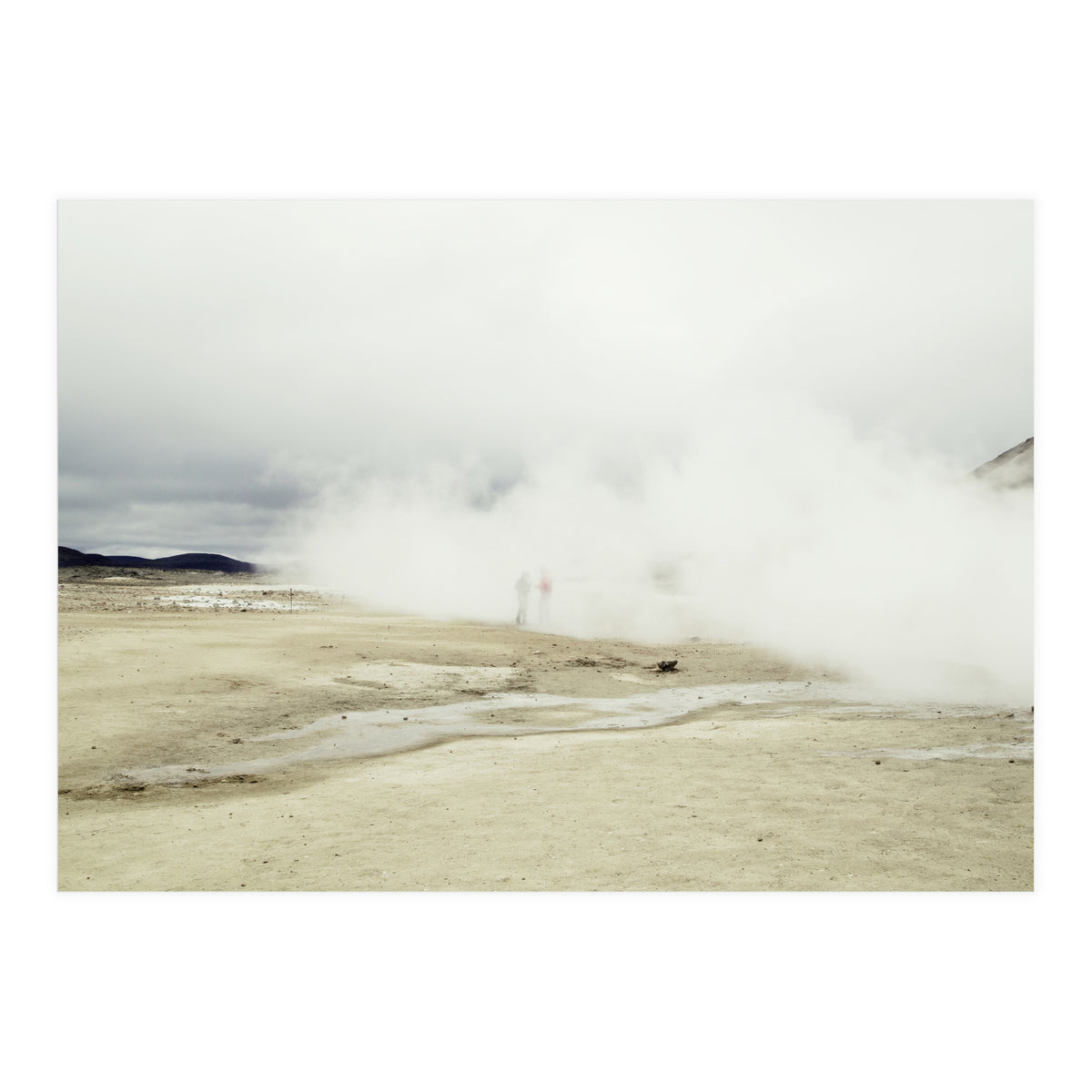 Tourists hidden in the hot spring steam -  Iceland  (Print Only)