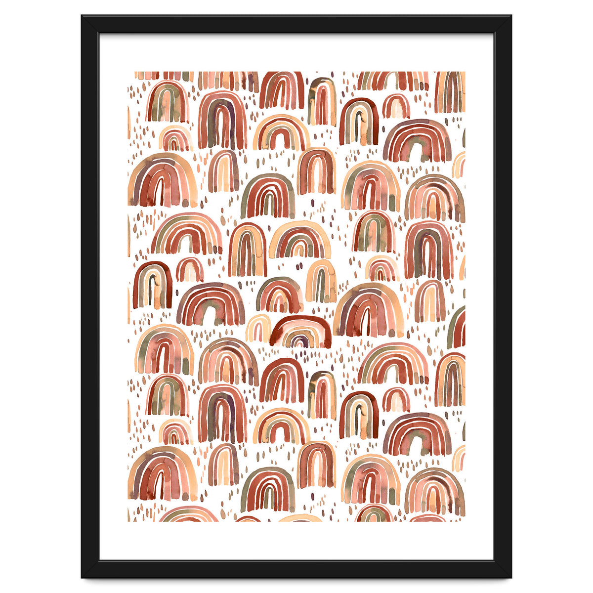 Cute Watercolor Rainbows Terracota