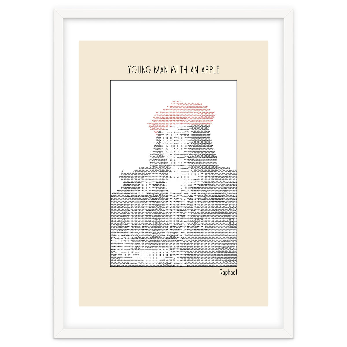 Young Man with an Apple (1505) – Raphael (ascii art)
