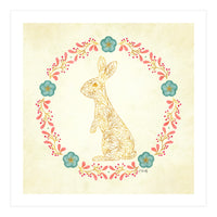 Floral Rabbit Wreath (Print Only)