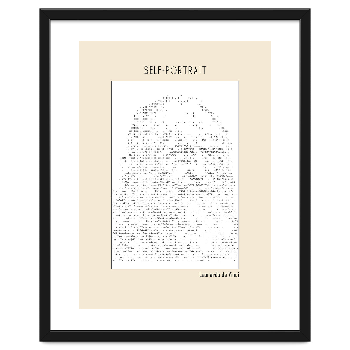 Self Portrait – Leonardo Da Vinci (ascii Art)