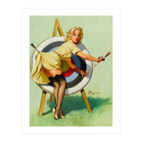 Pinup Sexy Girl On A Target (Print Only)