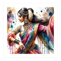 Hindu Woman Dancer With Jewelry And Sari (Print Only)