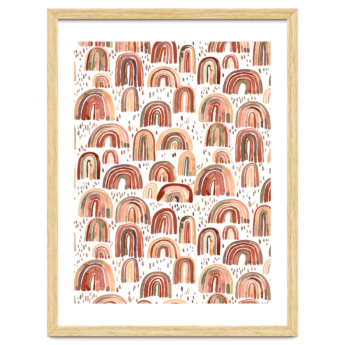 Cute Watercolor Rainbows Terracota