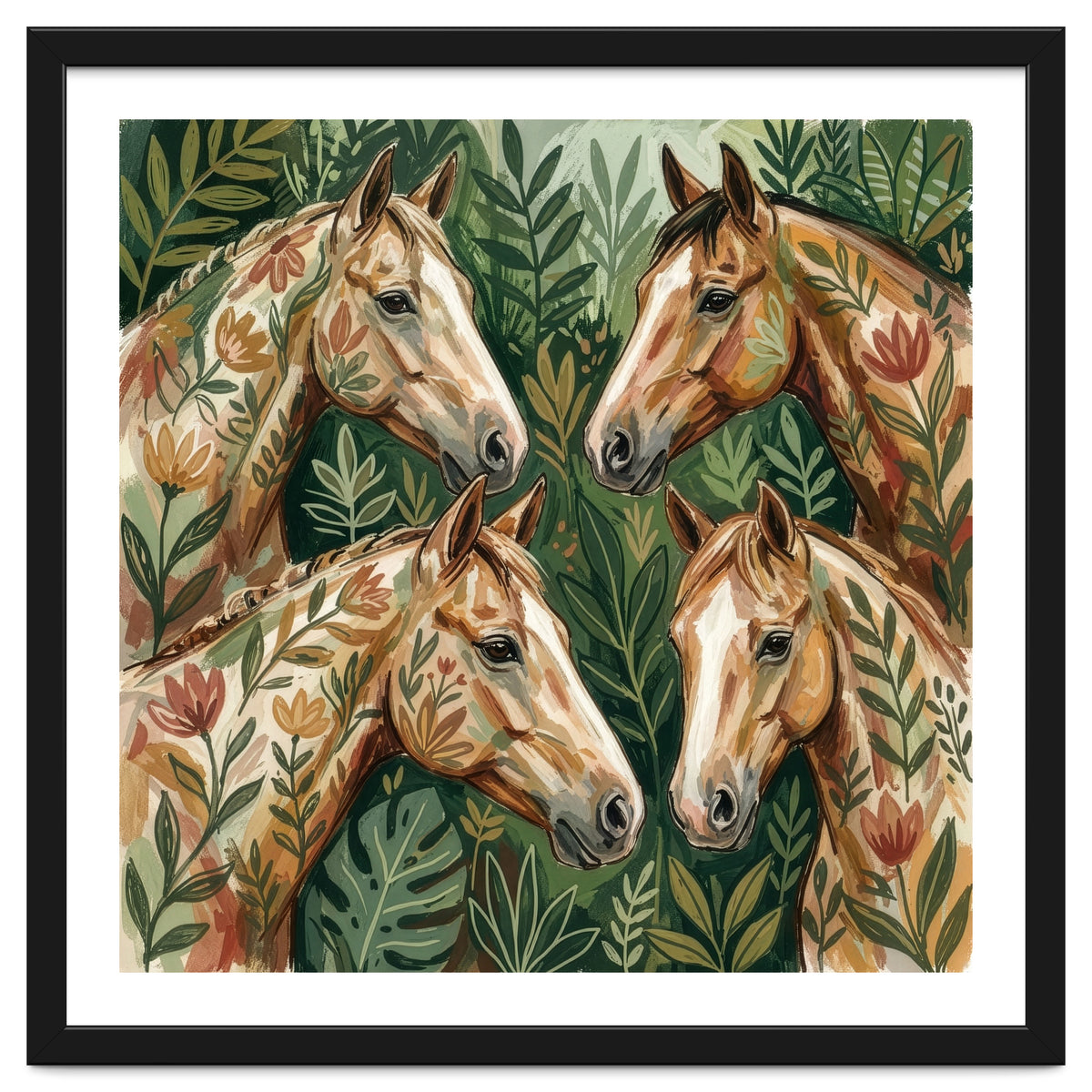 Majestic Floral Horses