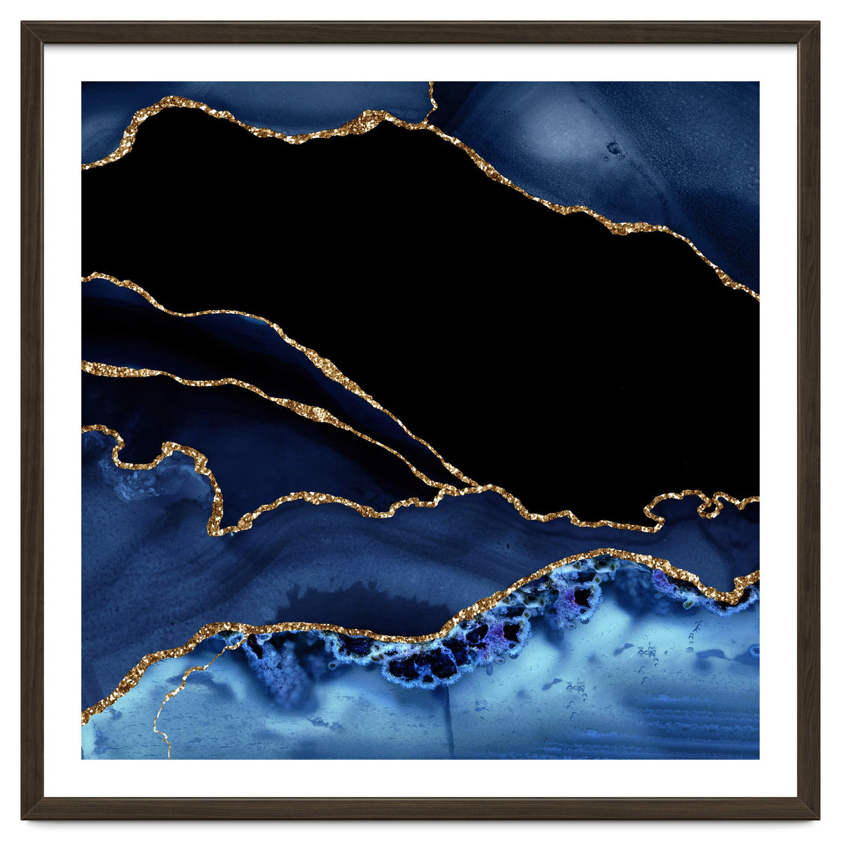 Navy & Gold Agate Texture 14