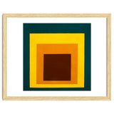 JOSEF ALBERS - HOMAGE TO THE SQUARE DARK GREEN YELLOW ORANGE BROWN thumbnail