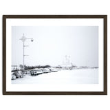 Street light and Bench in Winter snowscape thumbnail