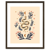 Snake And Flowers Beige And Indigo thumbnail