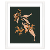 The Blooming Touch, Botanical Vintage Illustration, Dark Blush Bohemian Painting, Plants Nature Eclectic Classy Scandinavian thumbnail