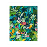 The Midnight Jungle, Botanical Nature Plants Tropical Forest, Watercolor Painting Floral Palm (Print Only) thumbnail
