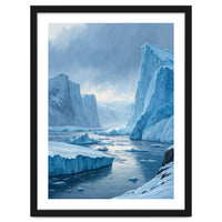 Majestic Arctic Icebergs and Glacial Valley