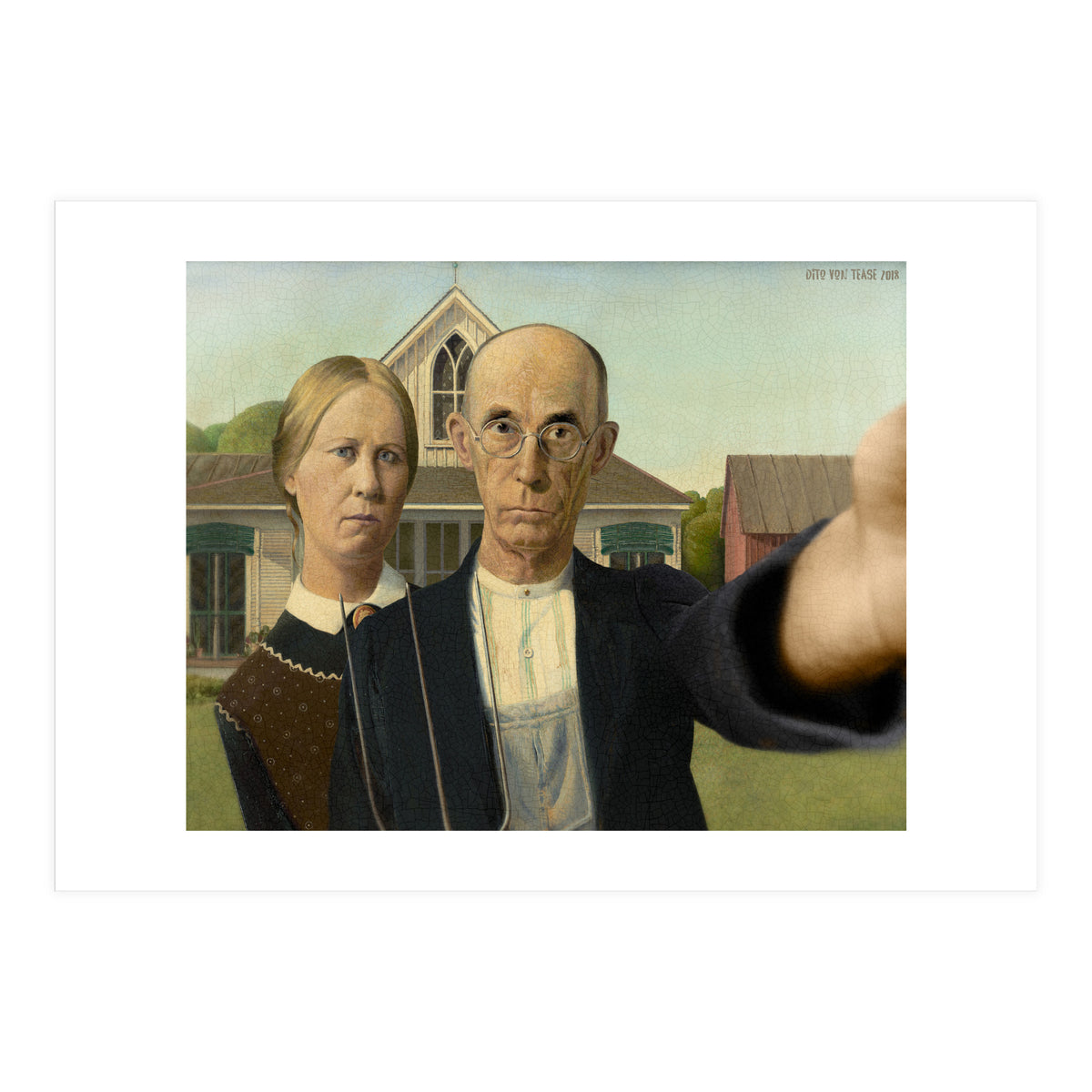 American Gothic - Grant Wood - Selfie (Print Only)