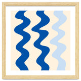 Squiggly Lines - blue and cream thumbnail
