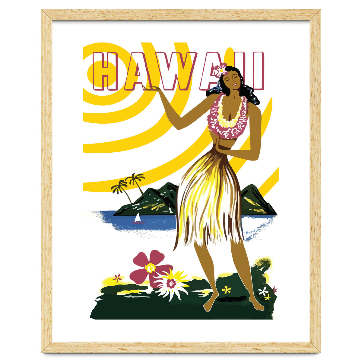 Hawaii, Hula Girl on the Coast