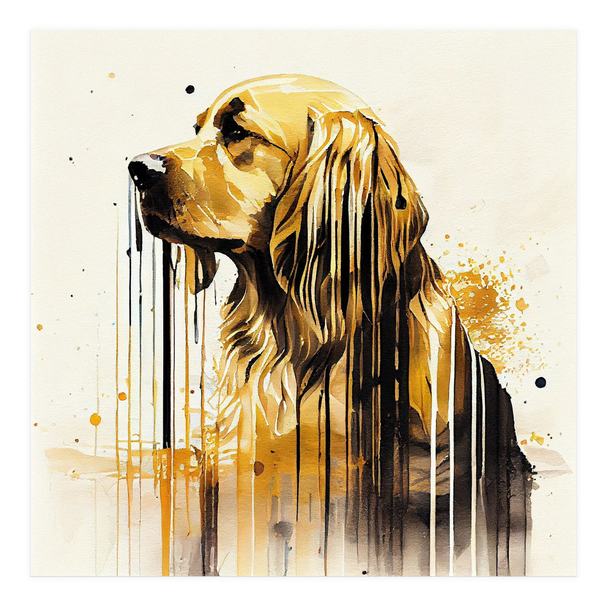 Watercolor Golden Retriever Dog (Print Only)