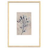 Leaf Beige and Blue Art Print thumbnail
