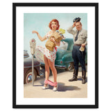 Sexy Pinup Shopping Girl And A Sudden Wind thumbnail