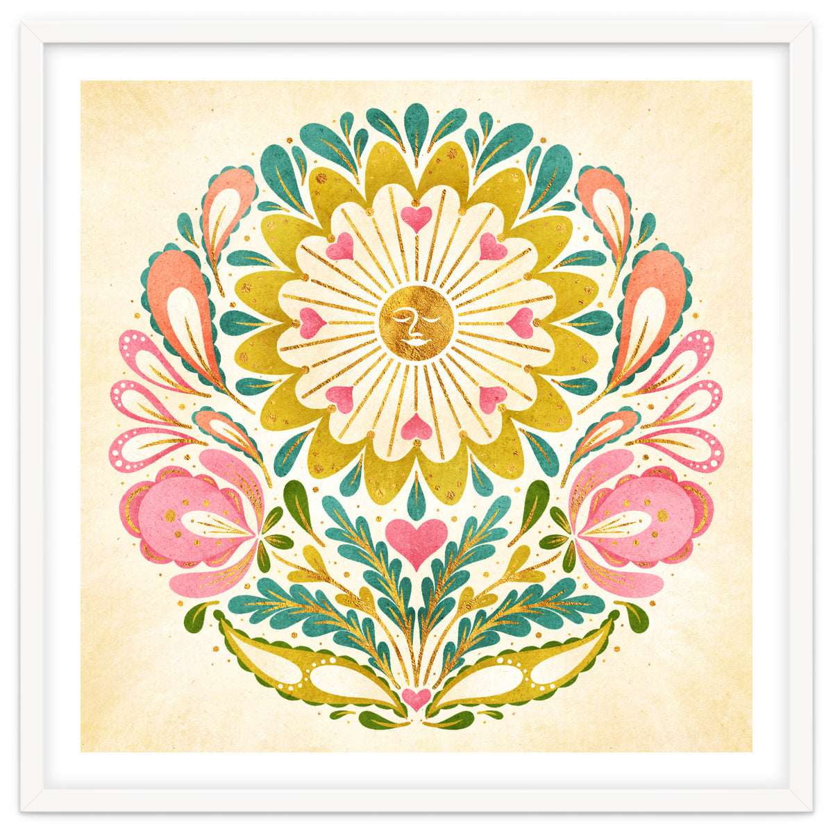 Solar Folk Art Mandala