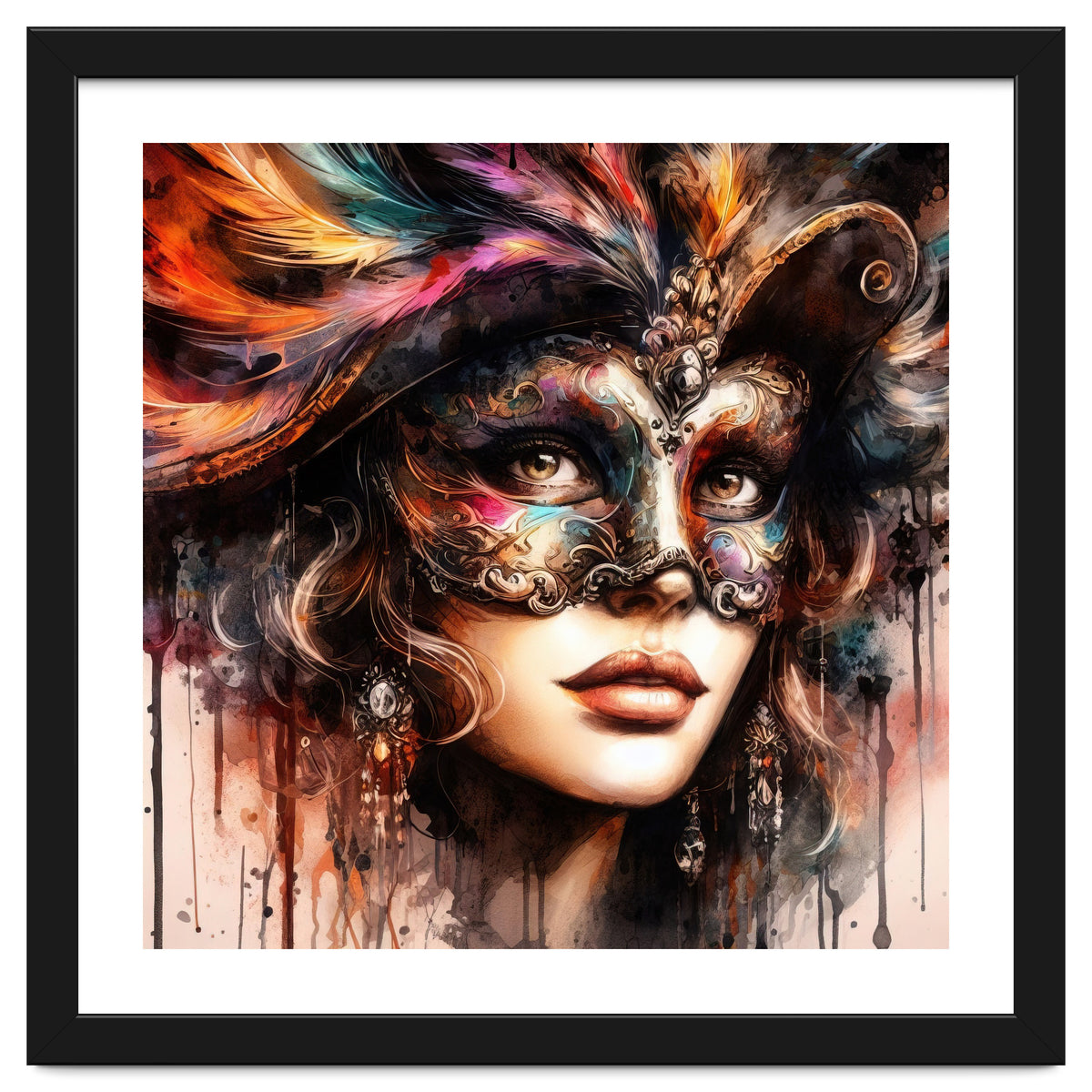 Watercolor Carnival Woman #6