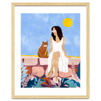 Butterscotch, Cats Pets Cat Mom Watercolor Painting, Pet Parent Animals Quirky Bohemian