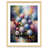 Vibrant Summer Hydrangea Bouquet Heavy Impasto Oil Painting