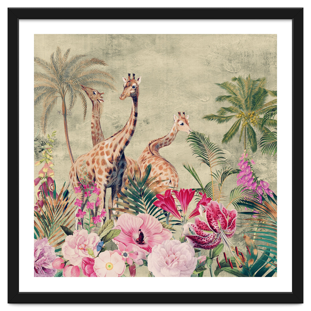 Exotic Vintage African Flower Safari