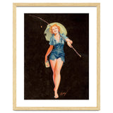 Happy Pinup Girl With A Fishing Stick thumbnail