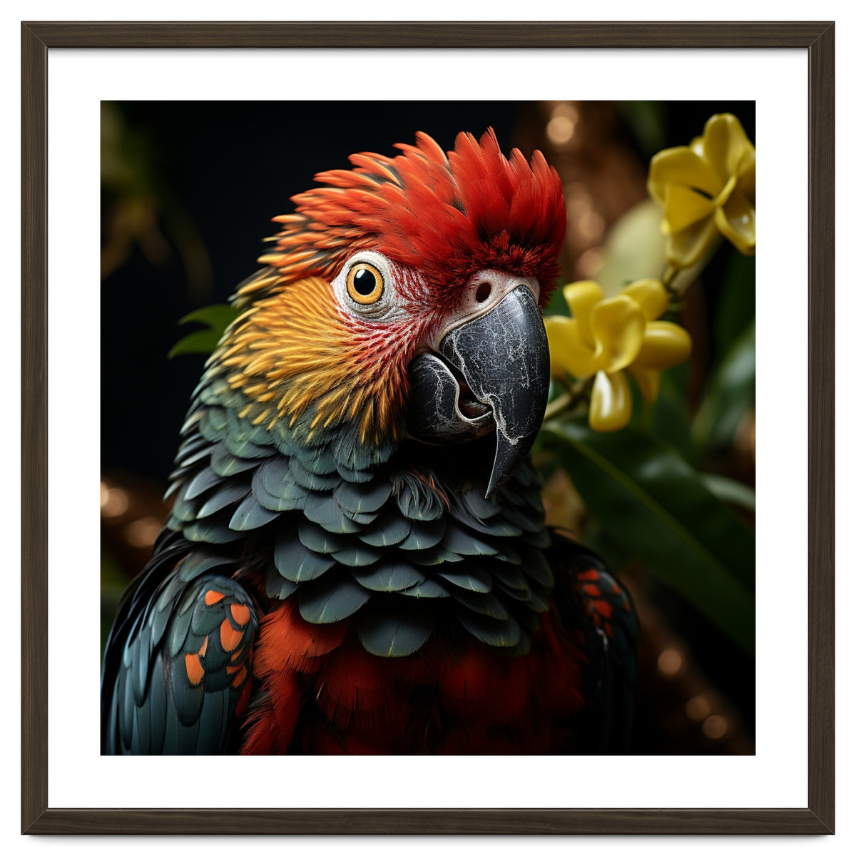 Vibrant Macaw Parrot With Red And Yellow