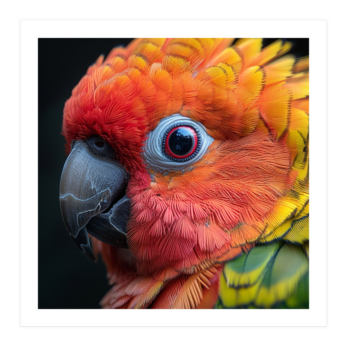 Close Up Sun Conure Parrot Eye Feathers  (Print Only)