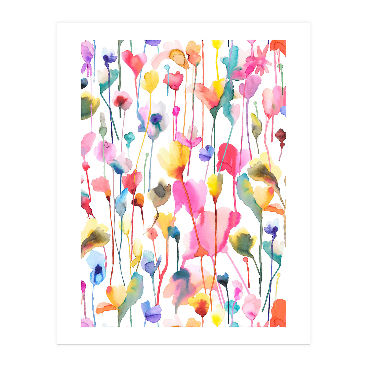 Watercolour Colourful Wild Flowers (Print Only)