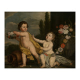German Master (18th Century) – Two Putti with Garlands of Flowers (Print Only) thumbnail