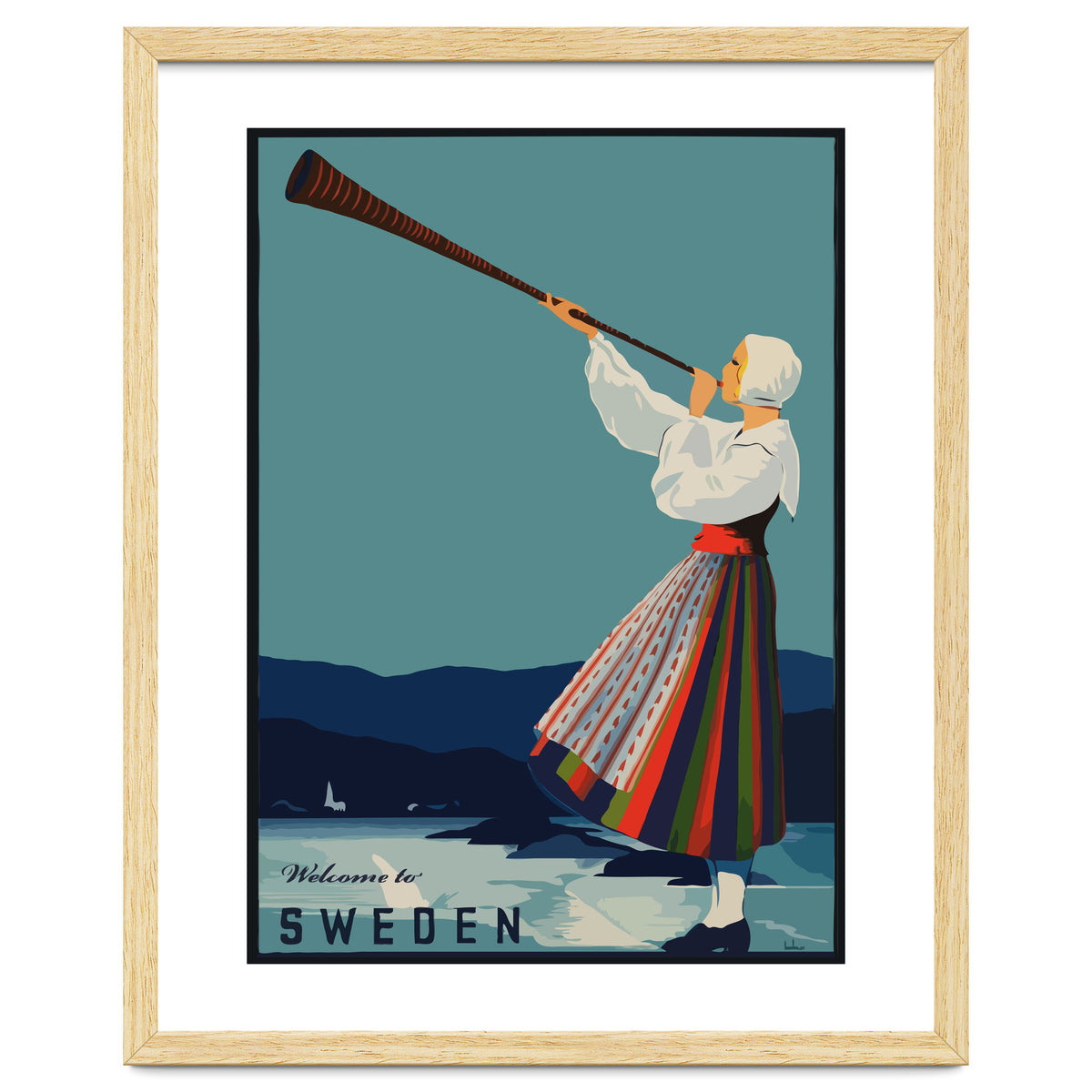 Sweden, Woman With Alp Horn