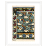 The water lily, Nelumbo lutea, in wallpaper and tile patterns. Lithograph by Verneuil. thumbnail