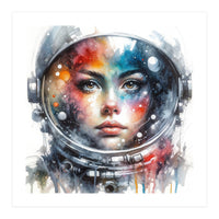 Watercolor Woman Astronaut (Print Only)