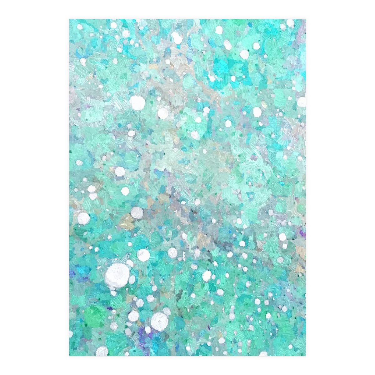 Blue Green Dreamy Marble, Minimal Abstract Pastel Graphic Design Eclectic Bohemian Painting Texture (Print Only)