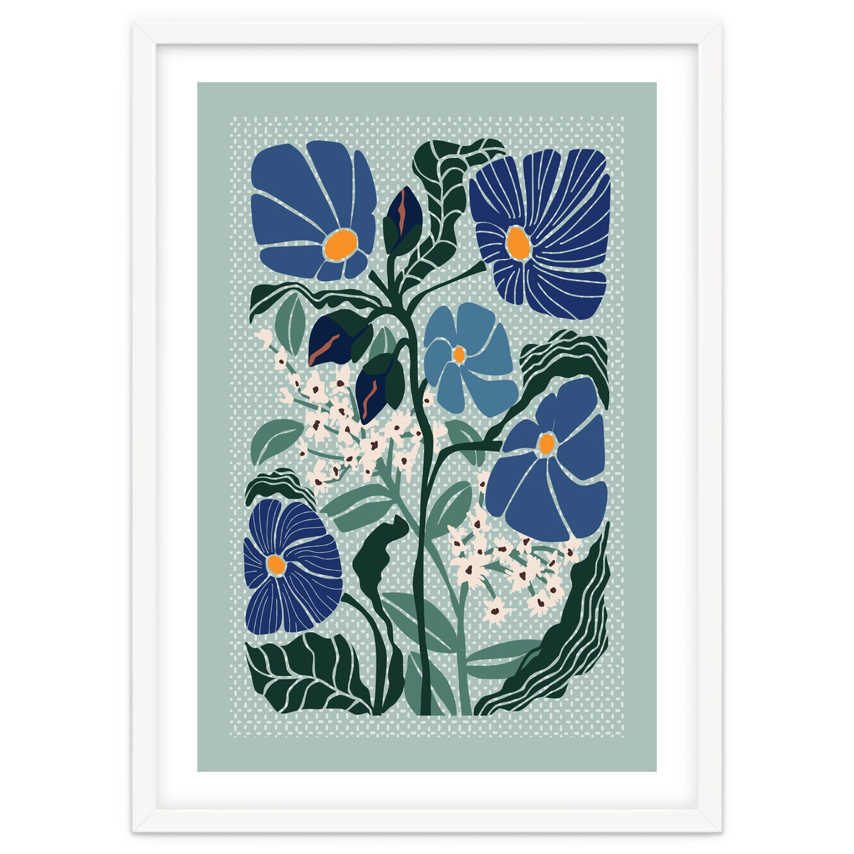 Klimt Flowers Light Blue