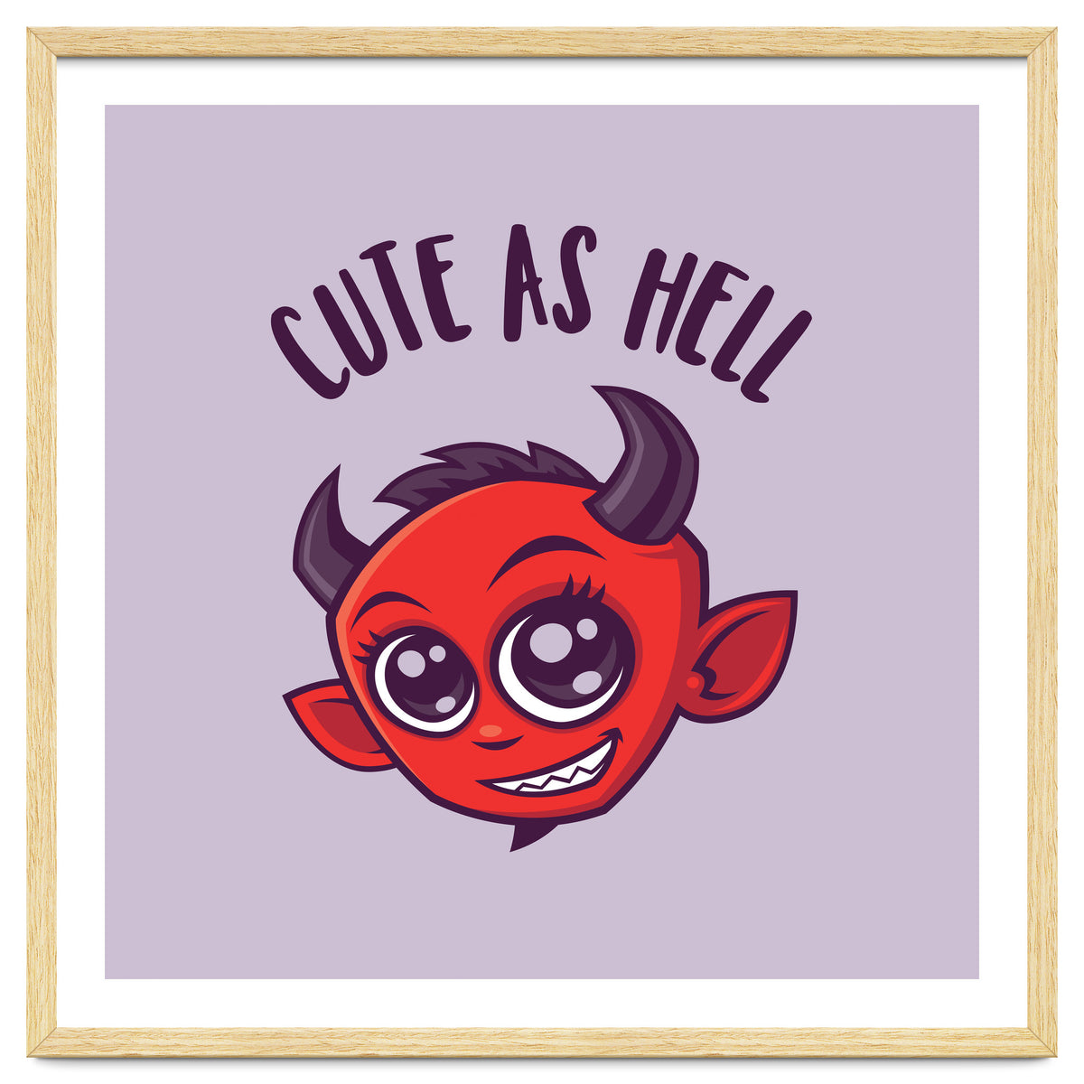 Cute as Hell Devil with Dark Text