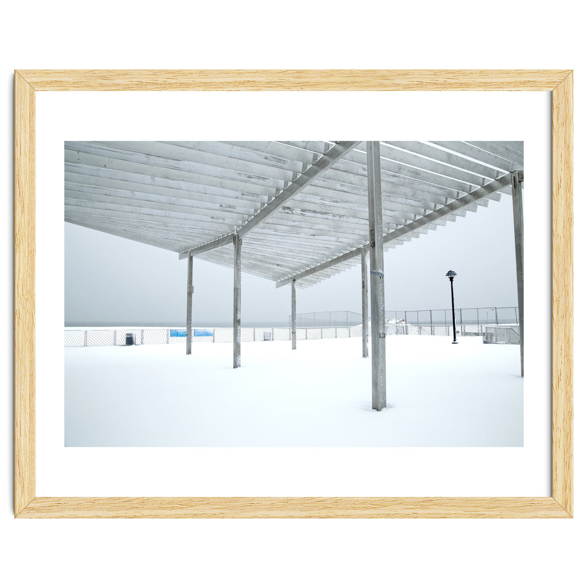 Sunshade site in the winter beach