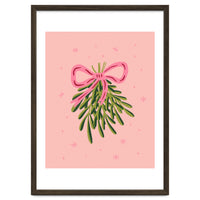 Mistletoe And Pink Bow
