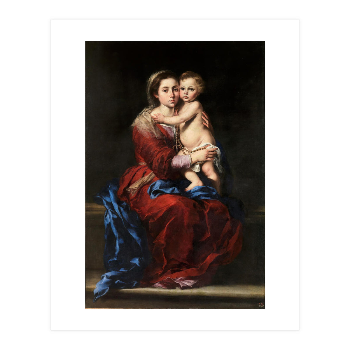 Bartolomé Esteban Murillo / 'Our Lady of the Rosary', 1650-1655, Spanish School, Oil on canvas. (Print Only)