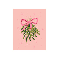 Mistletoe And Pink Bow (Print Only)
