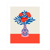 Poppies in a vase - red and blue (Print Only) thumbnail